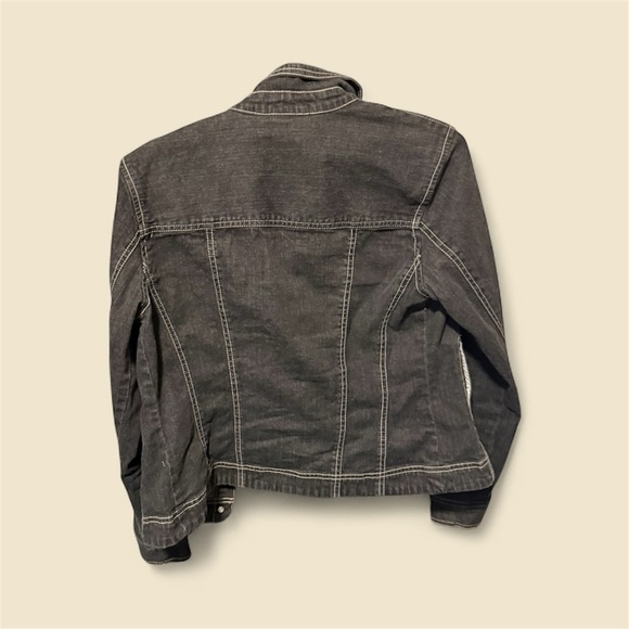 NWOT French Cuff Charcoal Denim Jacket - Picture 2 of 2